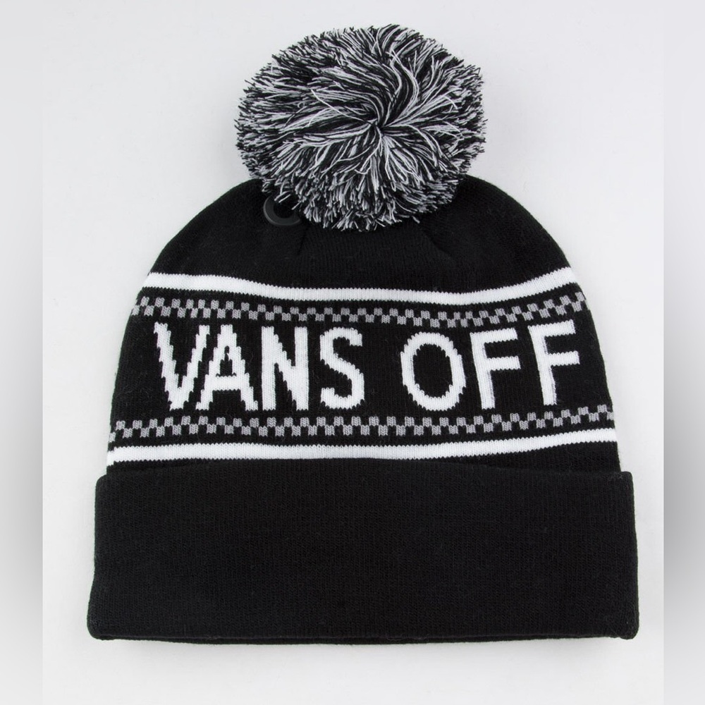 Vans Off The Wall Black & White Pom Beanie